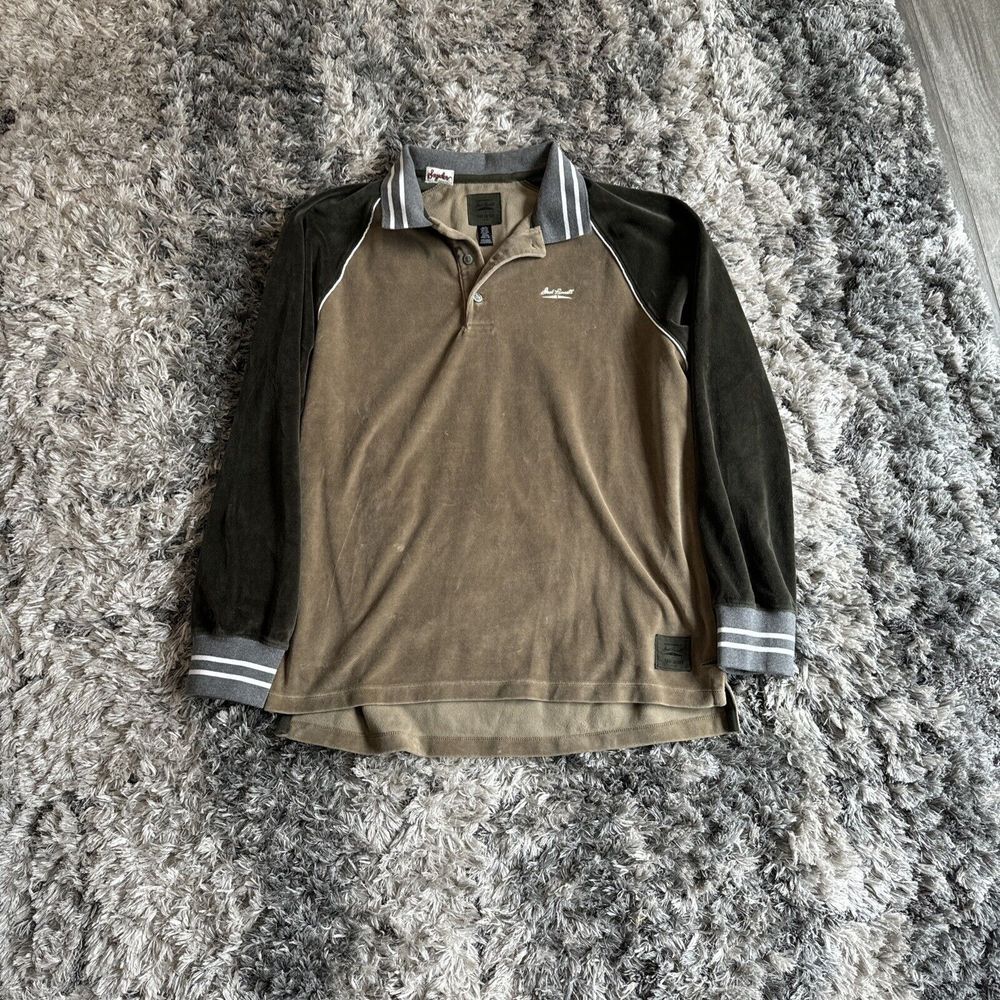 Todd Snyder X Converse Jack Purcell Velour Long Sleeve Rugby Polo Size 2XL Y2K
